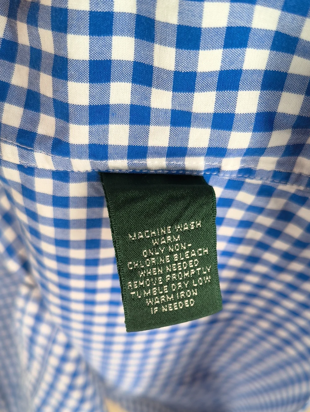 Lauren Ralph Lauren Blue Gingham Button-Down Shirt Cotton XL - Picture 6 of 9